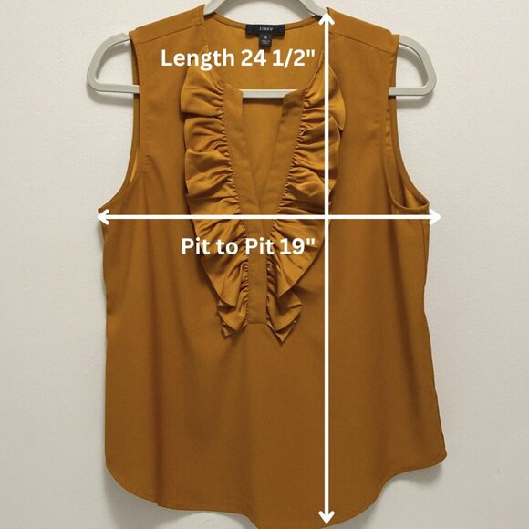 J. Crew - Ruffle-Front Top in Satin Crepe - Size Small - Picture 6 of 6